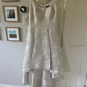 Aqua Cream Asymmetrical Strapless A-line Dress